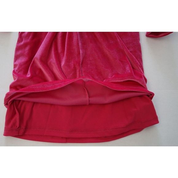 Cosmo Dress the Population Women's Sz S Fuchsia Aidan Twist Plunge Velvet Dress - Picture 7 of 10
